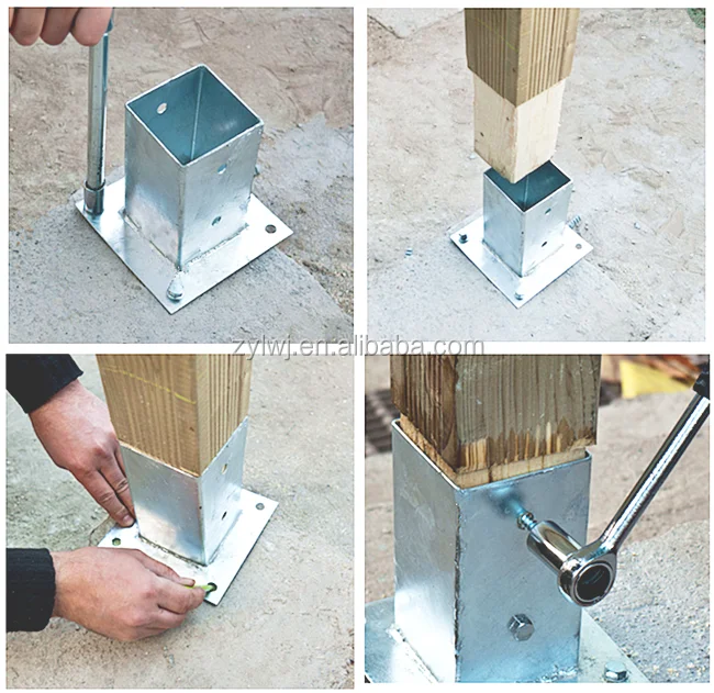 Wooden post pole anchor