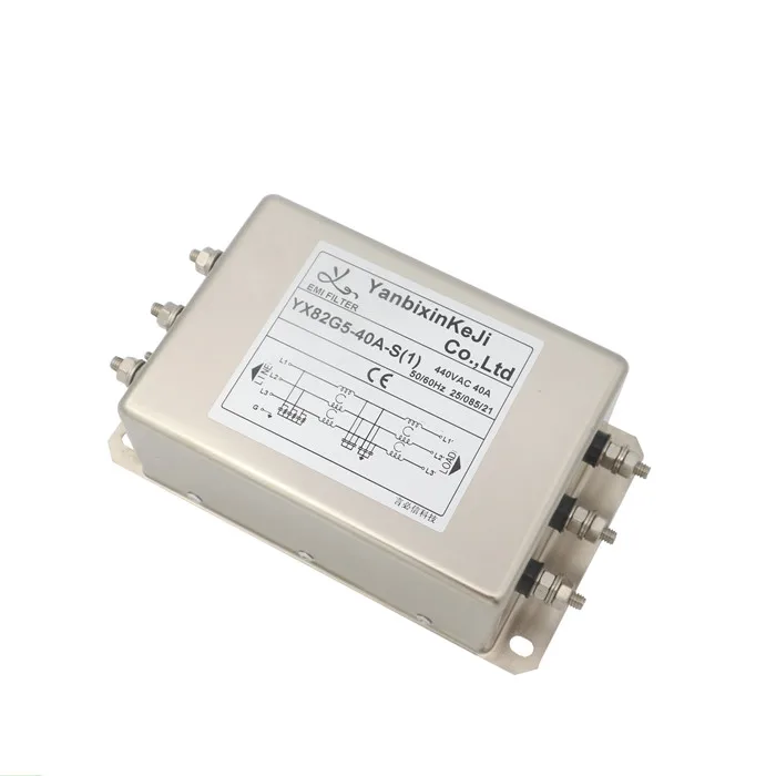  Yanbixin YX82G5-40A-S Трехфазный 3 провод высокого тока emi фильтр питания 220vac rf и фильтры для преобразователя