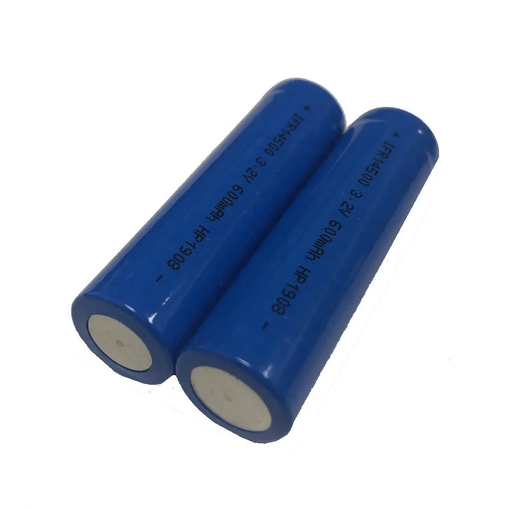 YIGAOS rechargeable lifepo4 14500 battery Lithium iron phosphate battery IFR14500 3.2V 600mAh for led battery