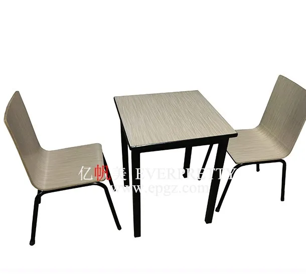 School Canteen Furniture Ergonomical Design Wooden and Metal Frame Single Dining Chair for Student