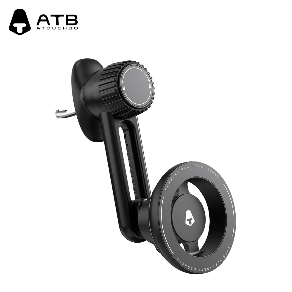 ATB Universal Aluminum Alloy Mobile Phone Holder 360 Rotation Adjustable Folding Magnetic Mobile Phone Holder For Car