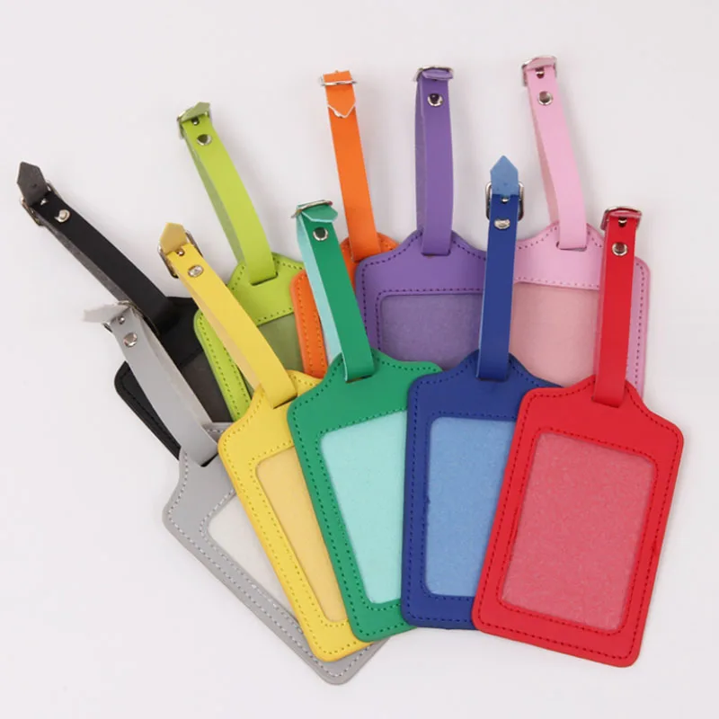 Waterproof PU Leather Suitcase Luggage Tag Travel Accessories Name ID Address Tag