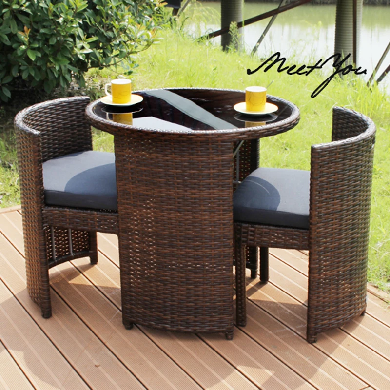 Unique Garden Set Outdoor Furniture Rattan Garden Chairs Set Coffee Table Set For Coffee Shop