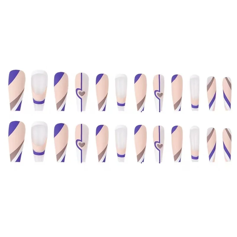 QY Press on Finger Nails with Adhesive Tab Acrylic Custom Oval Press on Nails