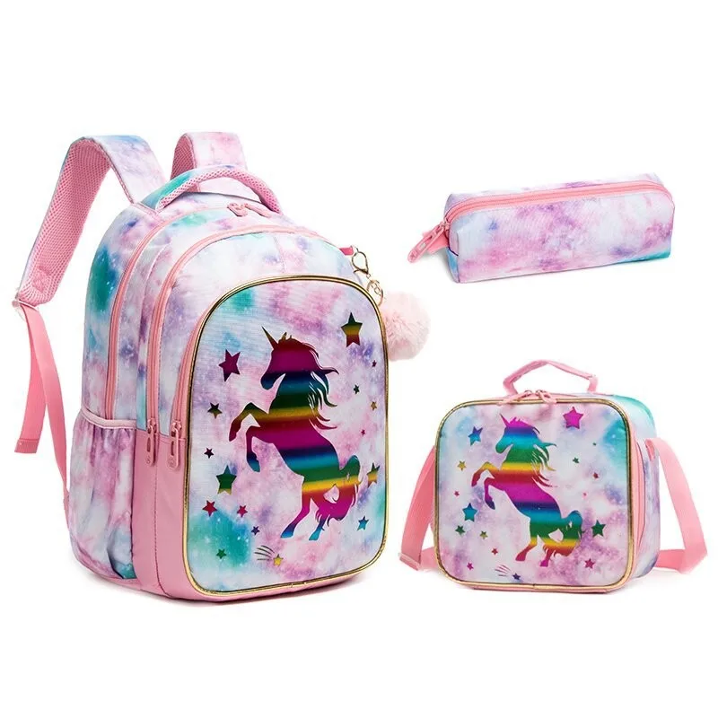 Hot Design High Quality Kids primary school bag Children School 3 in 1 student Backpack with Lunch Bag for Children