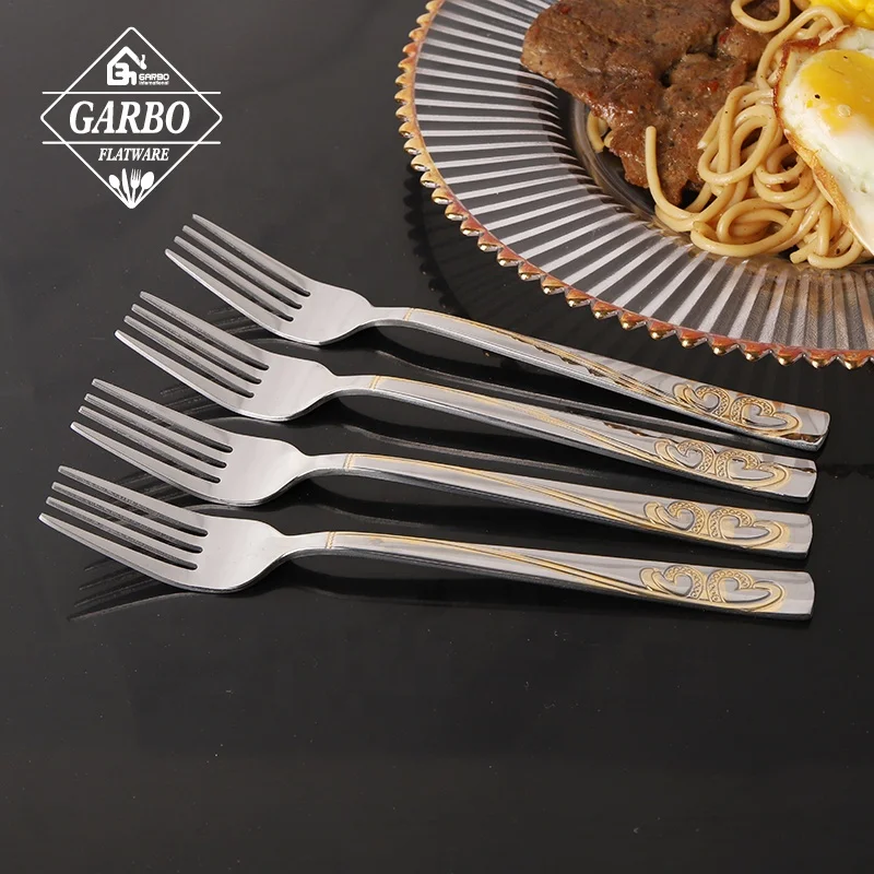 Russia Golden Handle 410 Stainless Steel Spoon Set Food Grade Home Tableware 6 pcs Dinner Spoon with Gold Plating Handle Metal