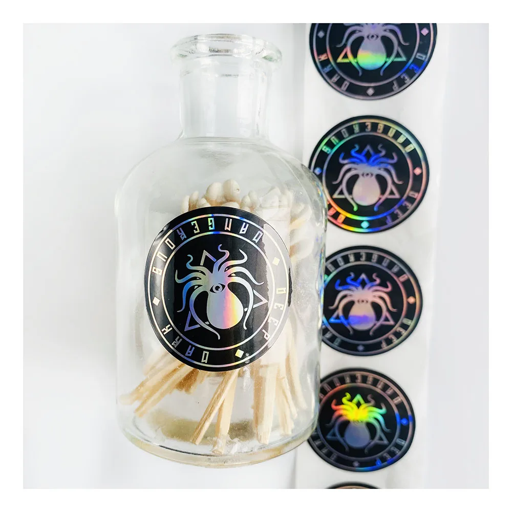 High Adhesive Vinyl PP PVC Packaging Labels Gold Waterproof Custom Stickers for Printing Holographic Roll Label Stickers