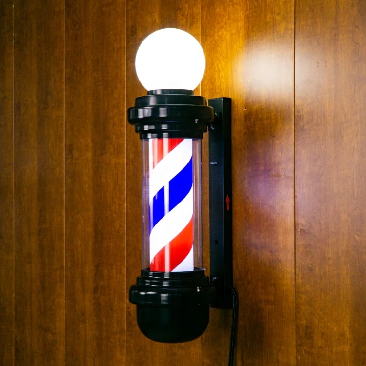 Sturdy waterproof gold barber pole rotatable led barber shop pole light