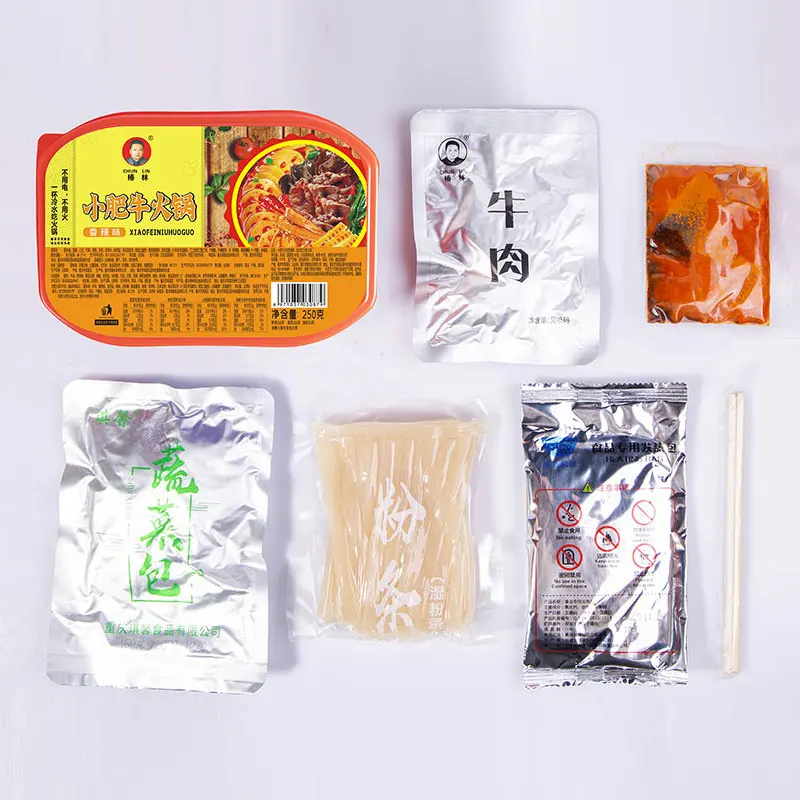 
Meal Ready to Eat Self heating Beef hotpot Chongqing Chunlin Hotpot outdoor fast food 