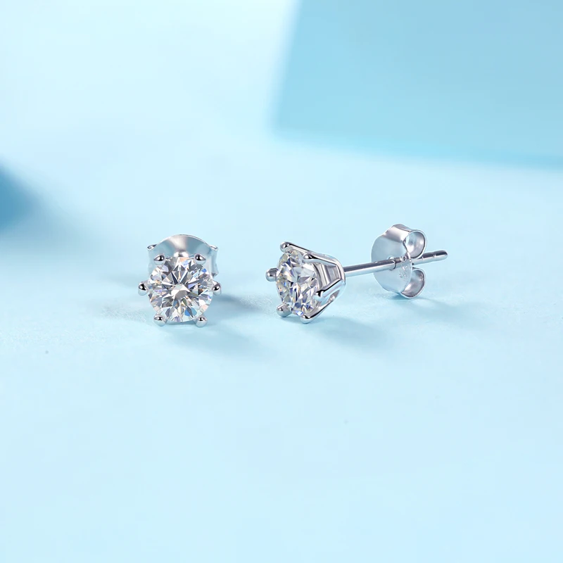 VVS Mens Diamond Stud Moissanite Earrings Gold 925 Sterling Silver for Women White D Color 0.5 1 CT 14K 18K Hiphop Ear Studs GRA