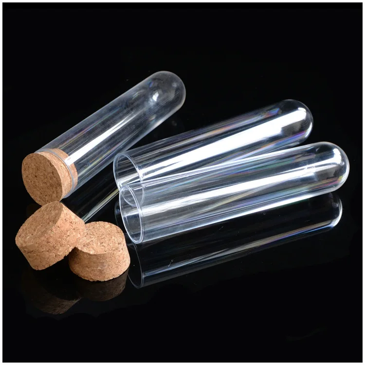 Factory custom high quality glass vial cork lid cigar clear glass vial glass test tube empty vial for cigarette / cigar