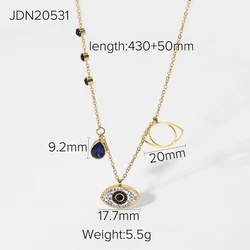 Luxury Jewelry Stainless Steel Chain Chocker Gemstone Bag heart eyes Zircon Pendant Necklace
