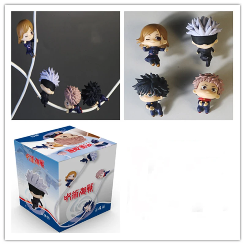Wholesale Cheap Jujutsu Kaisun 5PCS/SET Data Wire Decoration Ornaments Toys Cute Action Japan Anime Small Figrues