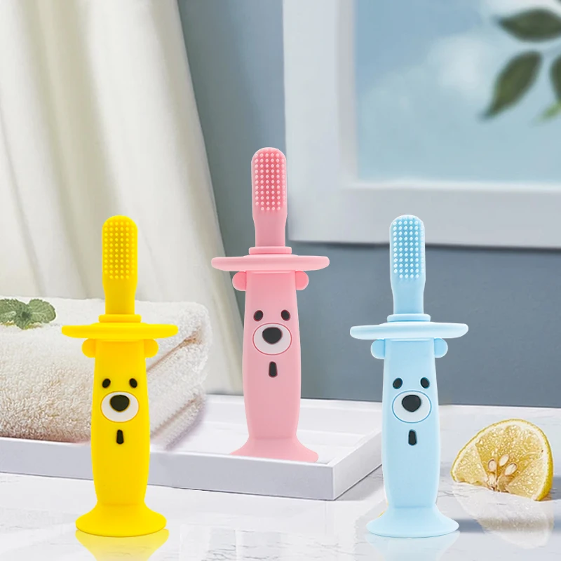 Baby silicone toothbrush bone conduction music training Teether soft bristle baby electric baby toothbrush