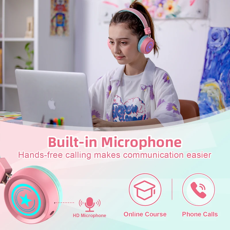 Оптовая продажа новые детские наушники Bee с шумоподавлением Детские Bluetooth-наушники игровая гарнитура