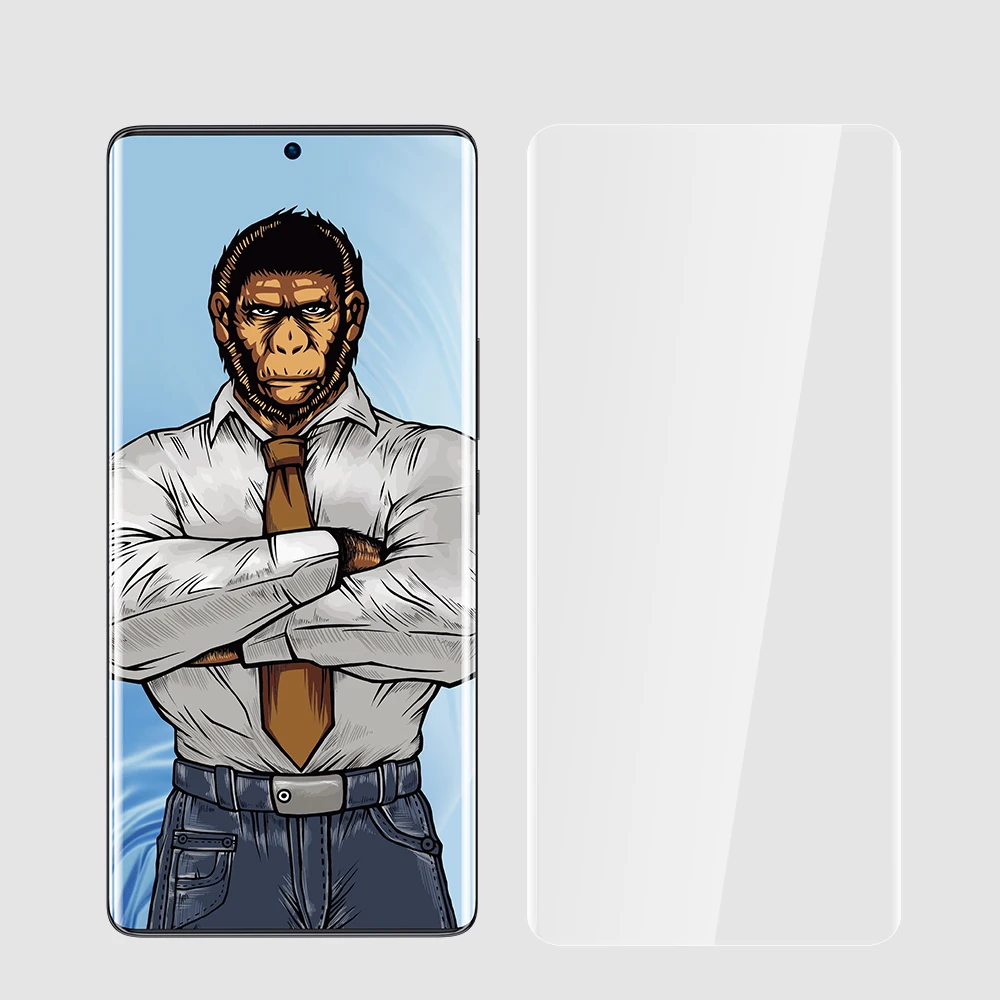 Blueo for huawei mate 20x mate 40 pro uv liquid 3d curved tempered glass for huawei p30 pro smartphone screen protector for p50