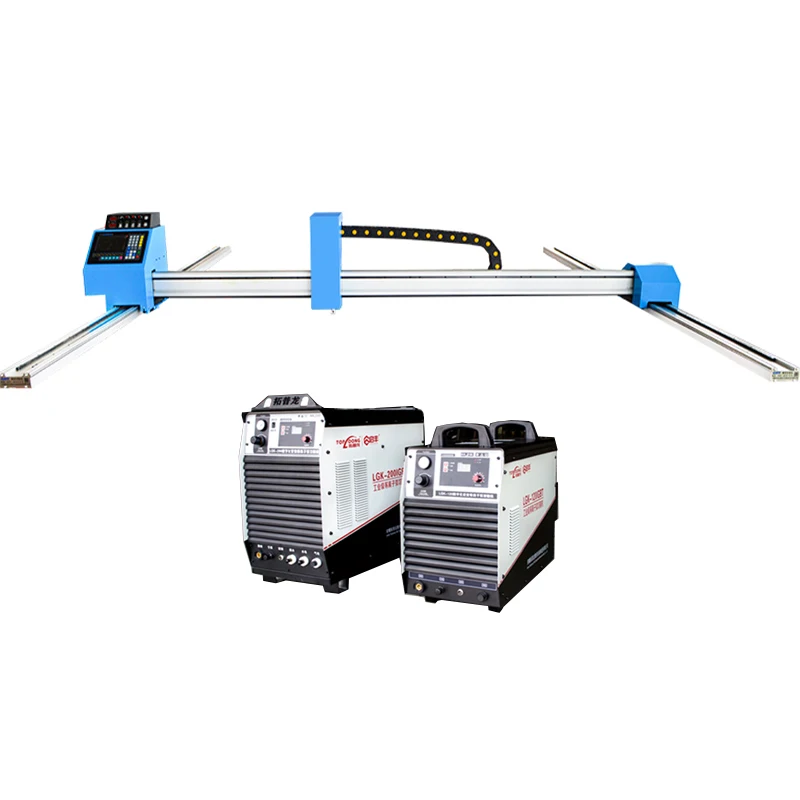 CNC Plasma light weight gantry bilateral tracks oxyfuel cut machine  double use LGK 120 200 IGBT torch height control system
