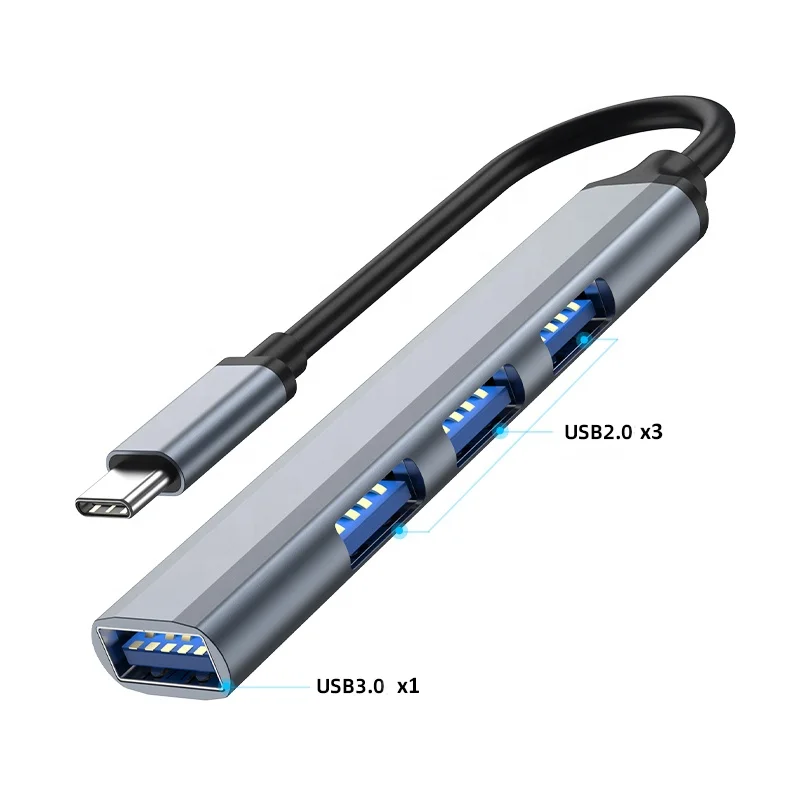 4-портовый концентратор USB Type-C USB 3,0 2,0 4 в 1 адаптер для передачи данных компьютера