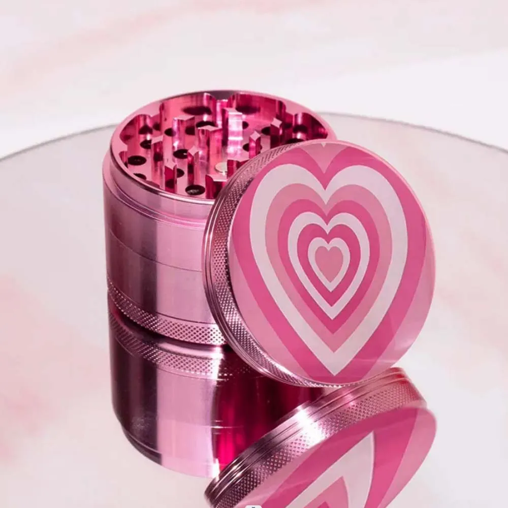 Aluminum Alloy Pink Grinder For Girls 4-Layer Crusher smoking Tools Herb Spices Grinder Smoke