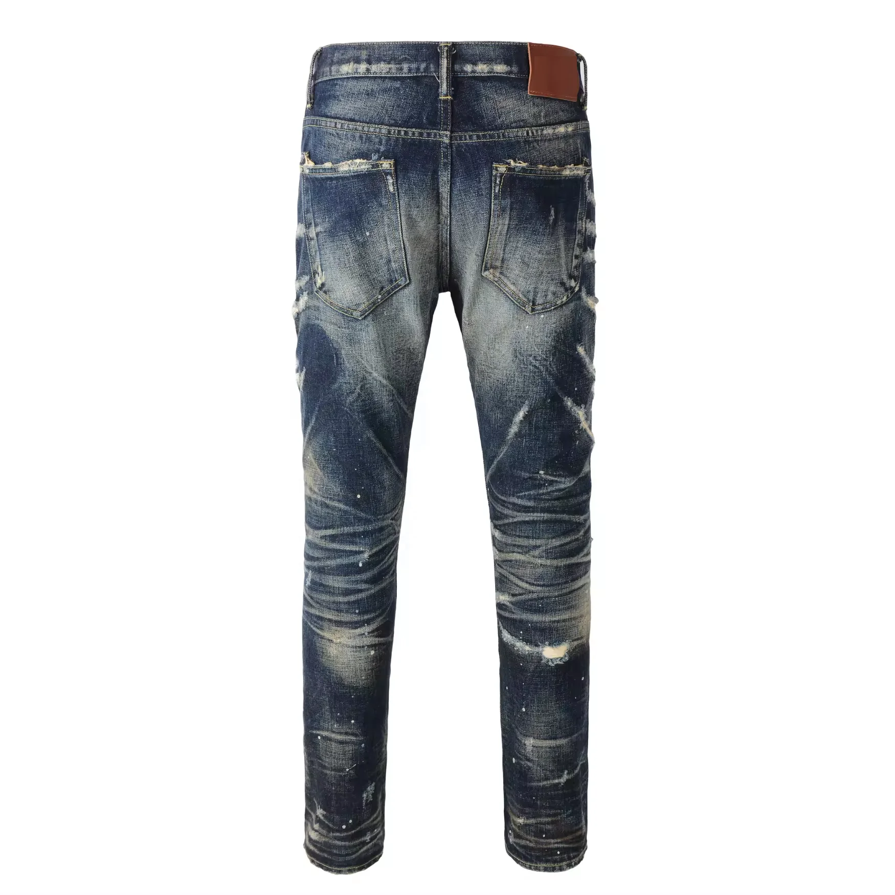 Одежда Zhuoyang высокого качества на заказ Oem & odm винтажная стирка Selvedge джинсы необработанные Рваные краски