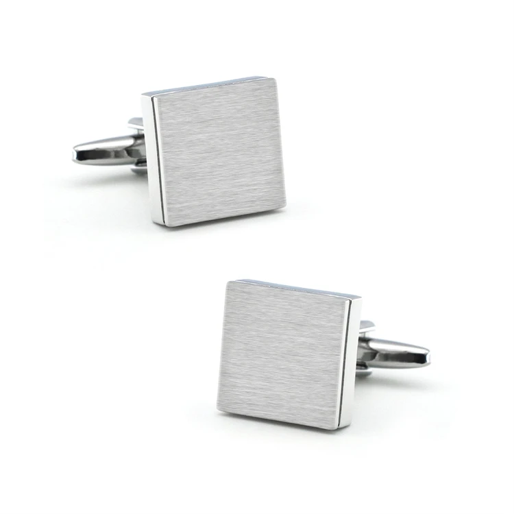 Wholesale Custom Stainless Steel Jewelry Polished Mirror Titanium Steel Square Cufflinks Men French Shirt Sleeve Studs