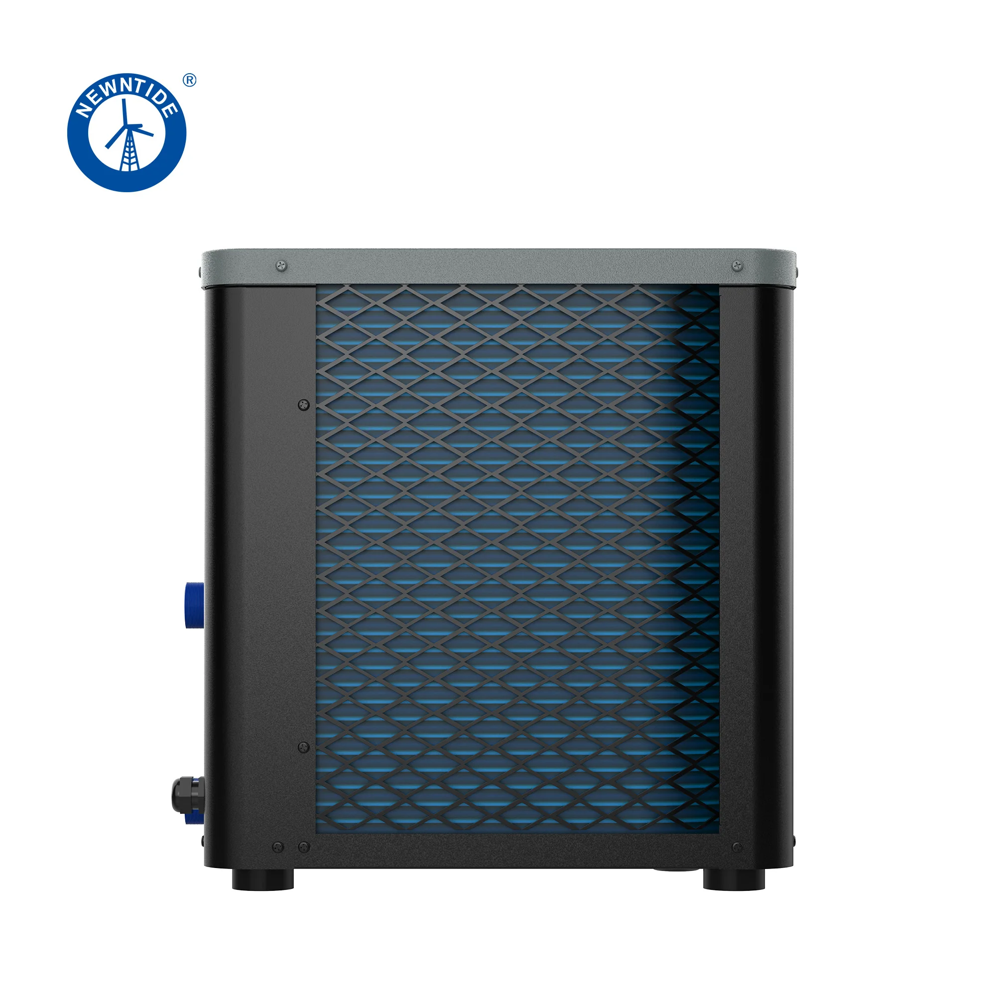 Мини-тепловой насос для бассейна 5 кВт, источник воздуха, водонагреватель с R32, хладагент, синий, черный, серый