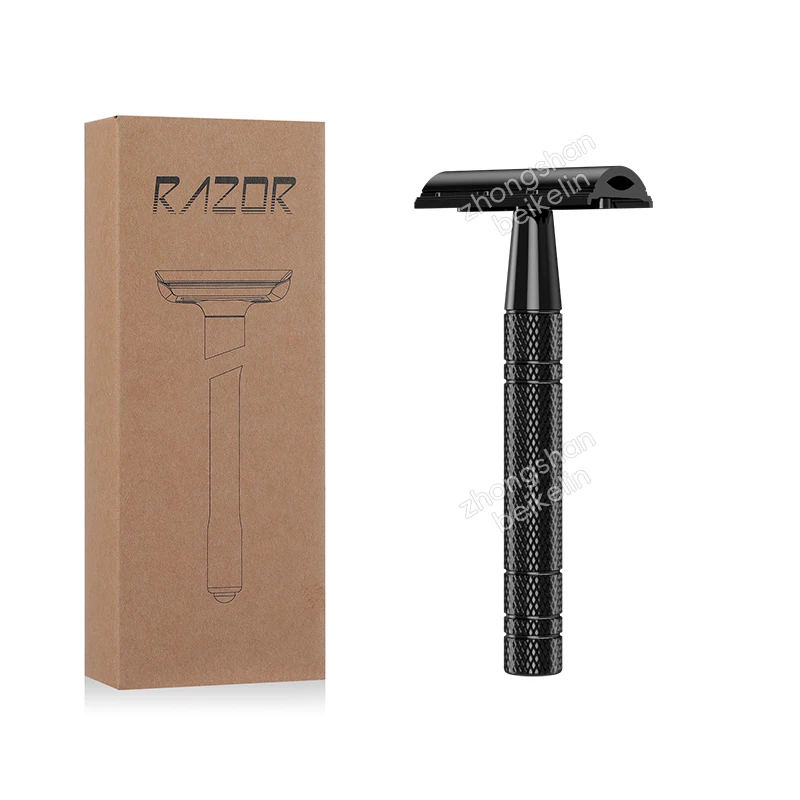BEIKELIN Wholesale Directly Sales Handmade Metal Black Razor Double Blades Safty Razor