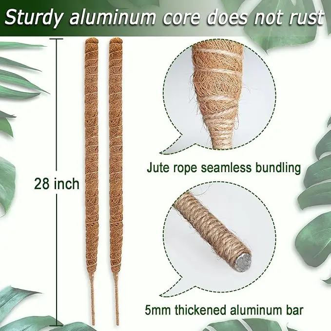 Moss Pole, 25 Inch Bendable Moss Pole for Plants Monstera, Moss Poles for Climbing Plants Indoor