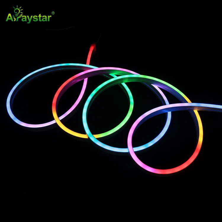 Magic color 6*12mm silicone pixel LED neon flex waterproof IP67 RGB IC LED neon strip 24V with  WS2811 DMX512 16703 pixel
