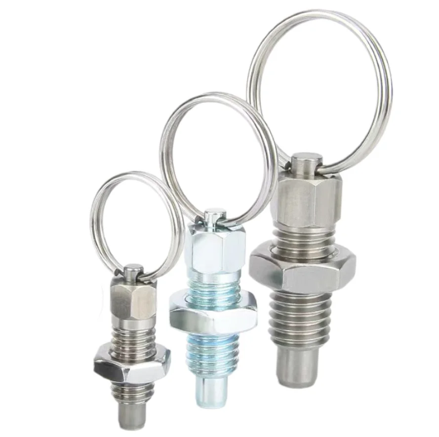 Best Selling High quality Stainless Steel Non Lock Out Type Stubby Hand Retractable Spring Loaded Pull Ring Indexing Plunger