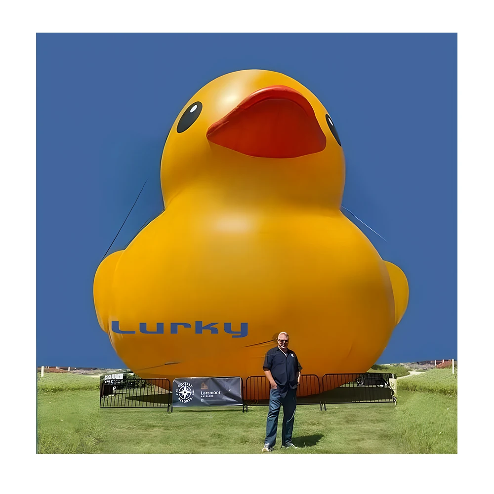 Inflatable yellow animal duck with sunglasses and wings promotion for advertising