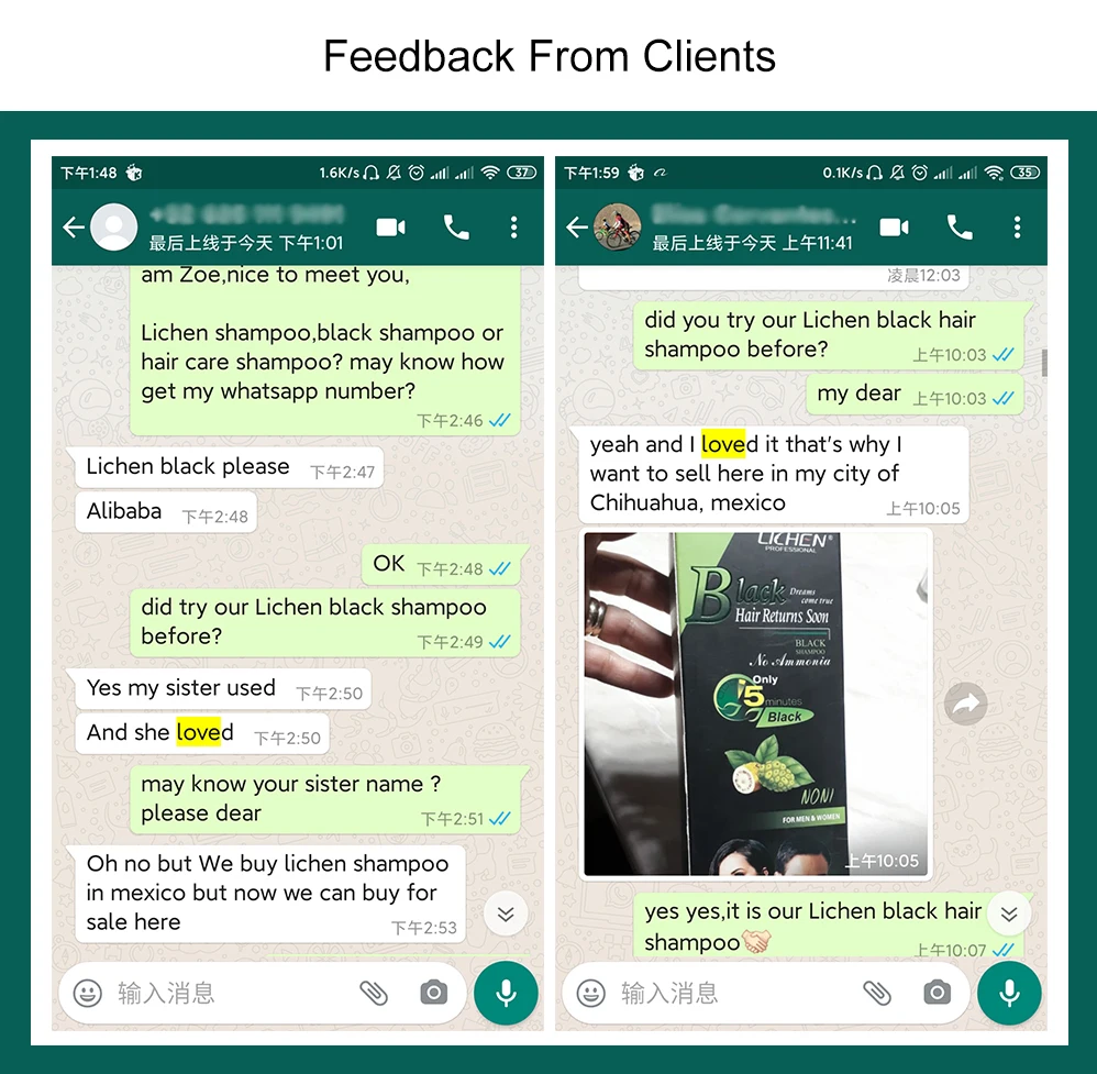 Guangzhou Lichen Professional Hair Dye Manufacturer Wholesale Fast Herbal Black Hair Color Shampoo