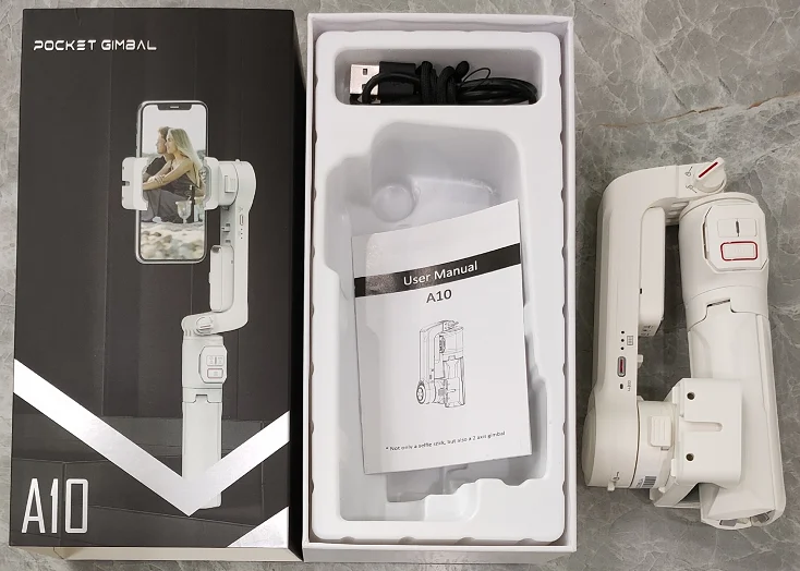 New A10 Variable Axis Handheld Gimbal Stabilizer No App Extendable Selfie Pod For Mobile Phone Live-stream Vlogging Film