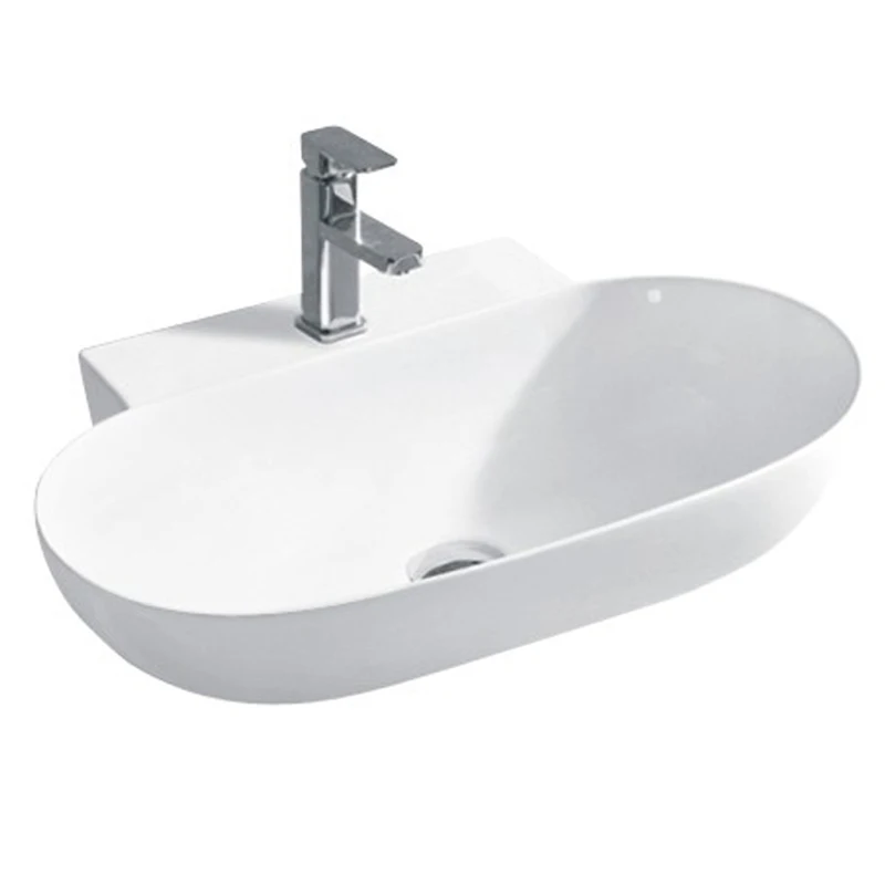 Supplies Wholesale Cleaning Glaze Ceramic Basin bathroom vanity with sink Oval Shape Countertop Art Basin