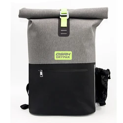 Heather Grey TPU Roll Top Backpack Urban Leisure Waterproof Laptop Sports Daypack Backpack