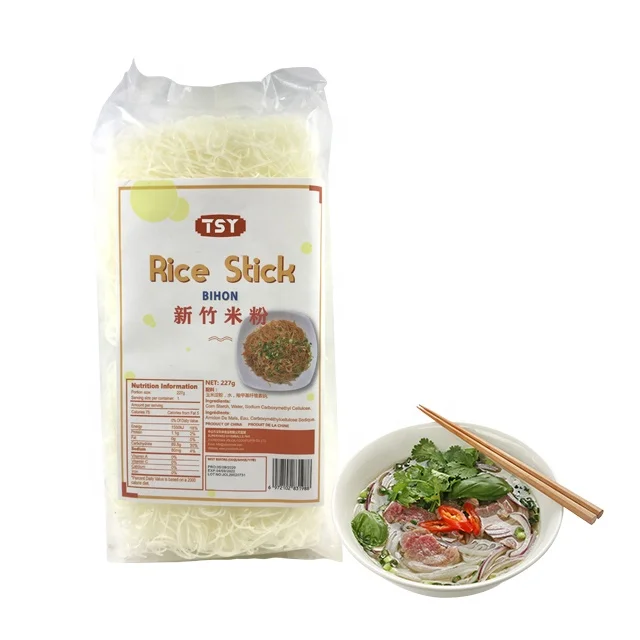 227g Premium Quality Vietnam Thin Rice Stick Glass Noodles Yummy Easy Vegan Gluten Free Rice LongKou Stick Noodles Vermicelli