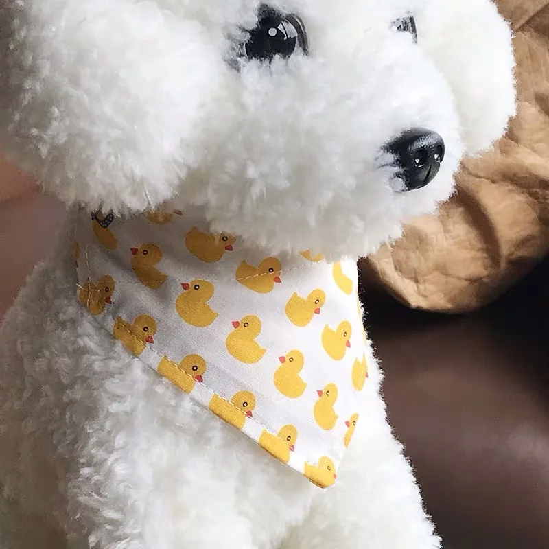 Custom Personalized Cute Cartoon Printing Sublimation Adjustable Pet Collar Bandana With Logo For Small Dogs Cats