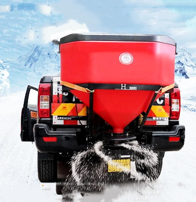 1cbm 3cbm 2cbm Polyethylene snow melt salt drop PE spreader machine salt and sand spreaders