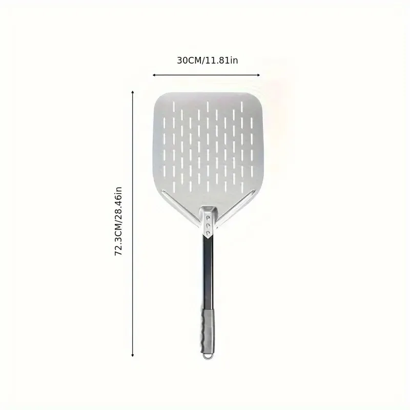 Heat Resistant Non-Stick Perforated Blade Removable Handle Easy Use Pizza Spatula Essential Baking Tool Pizza Peel