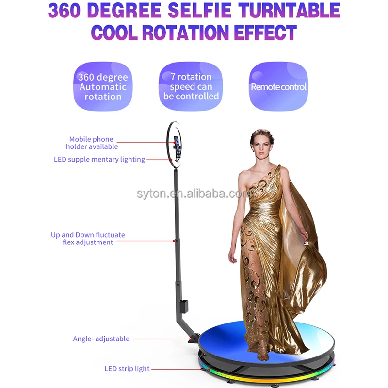 Cheap 360 degre portable photo booth Fill light machine camera ipad selfie video Free accessories automatic spin 360 photo booth