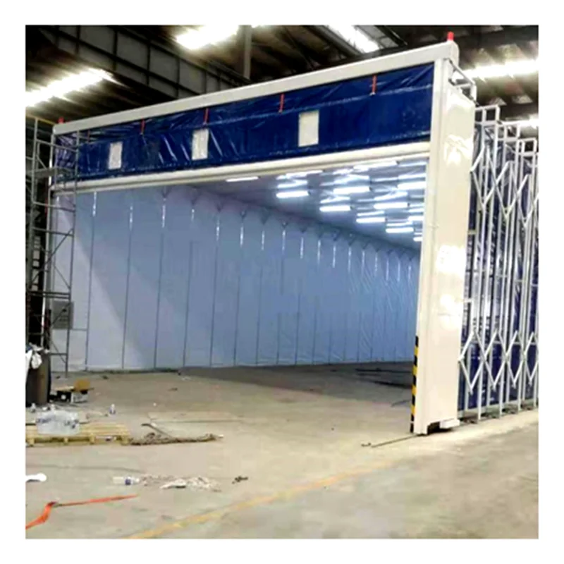 Coloreeze Retractable paint booth for spray paint on large workpieces painting booth