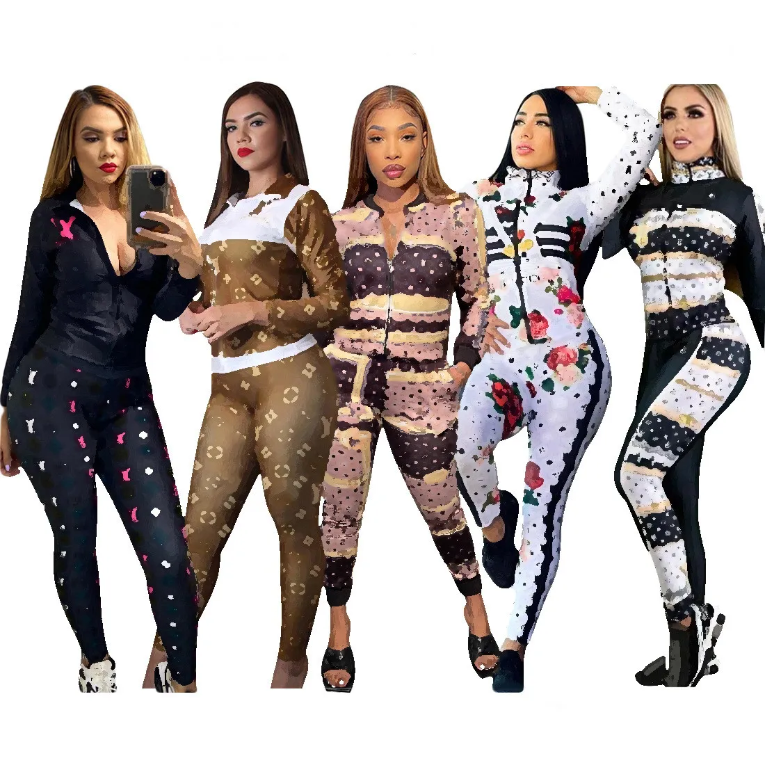 2021 fall clothes designer outfits famous brand LLLUV outfits womens two piece pants set