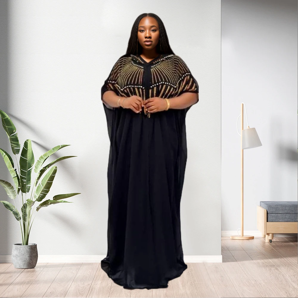 91031-MX34 two-piece beaded chiffon kaftans maxi ladies dress sehe fashion