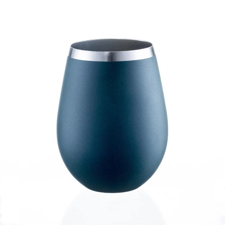 Hot Selling Single Wall Egg Shape Stainless Steel Wine Cup 18 oz Unbreakable Water Cups Coffee tumbler with straw whosale