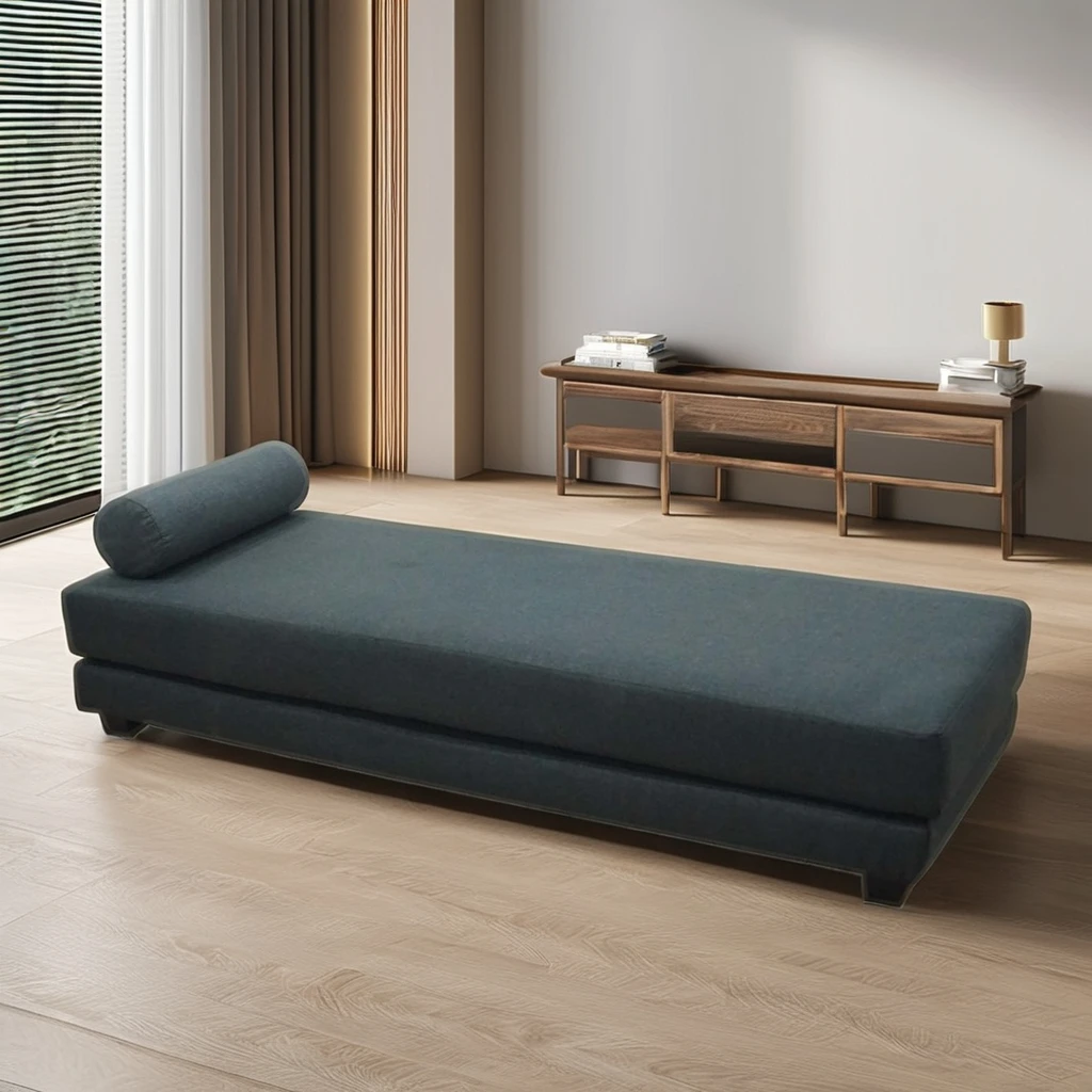 Modern Japan Tatami Single Sofa Bed Living Room Furniture Wood Flat Pack Two Guests Leisure Guest Floor Guest Leisure Fabric