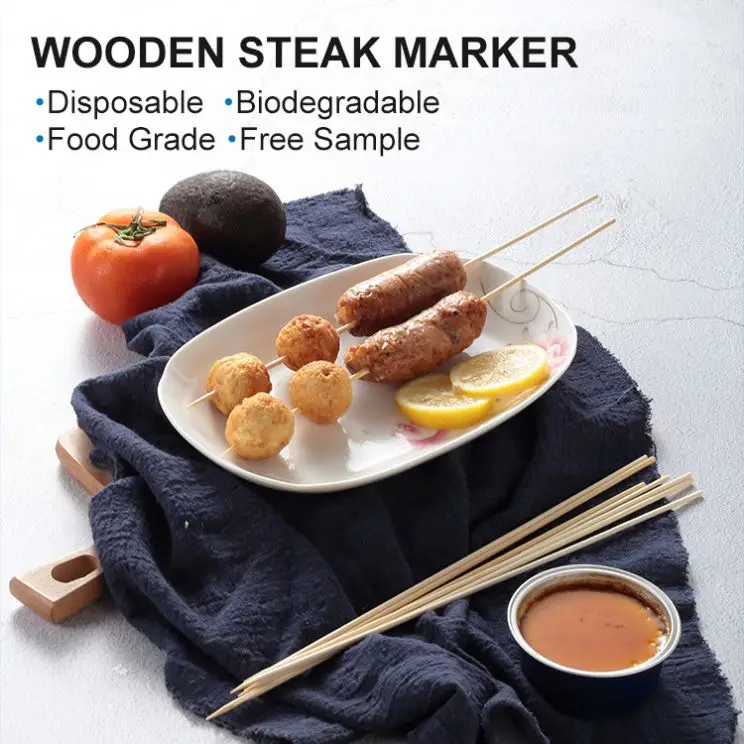 Hot Sale 30Cm 3Mm X300 Customized Long Dull Tusuk Sate Bamboo Skewer