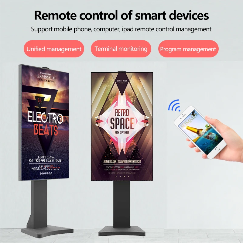 Wholesale factory 55 inch waterproof materials  high quality LCD advertising booth  touch screen window booth