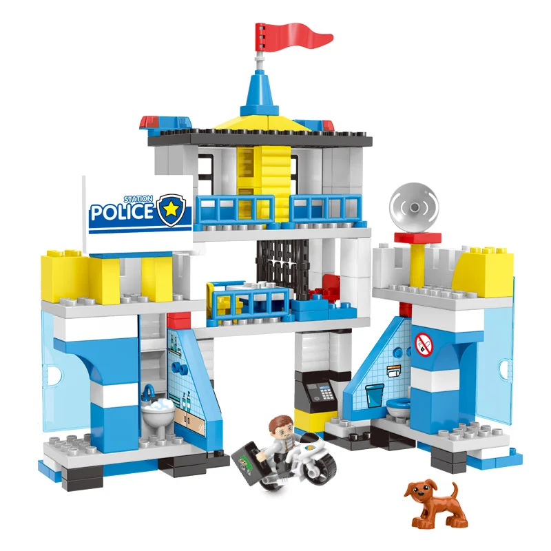 FiveStar 188PCS Police Station and Mobile Center Building Blocks Toys Kit With Police Car City Police Building Sets for Kids