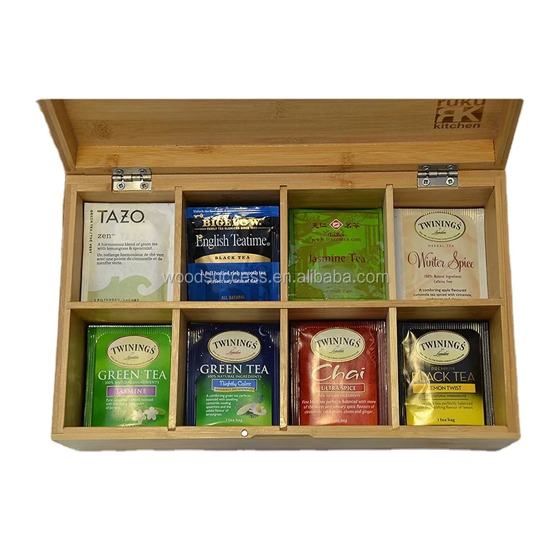 customized luxury wooden tea box storage box Original Tea Pack Bamboo Packaging Box with Logo