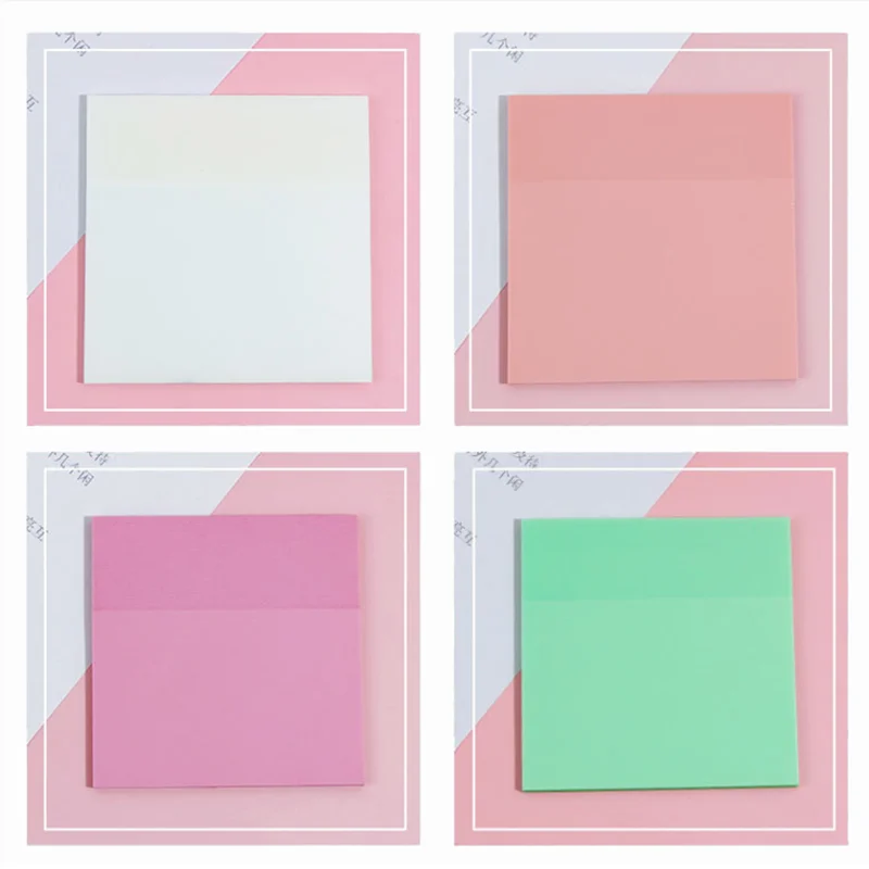 Custom LOW MOQ 2024 colorful PET sticky index markers transparent sticky notes strips for student office school supplies memo pads